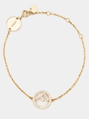 FENDI F is Fendi Gold-Tone Logo Bracelet